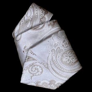 Sean John Fine Tailoring handmade 100% Ivory Silk Tie